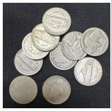 (10) ASSORTED NICKELS