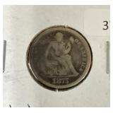 1875-S SEATED LIBERTY DIME