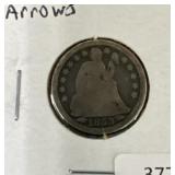 1853 W/ARROWS SEATED LIBERTY DIME