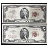 LOT OF (2) CONSECUTIVE SERIAL NUMBER