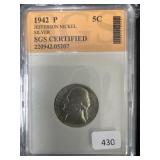 1942-P SILVER WAR NICKEL