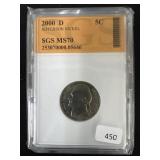 2000-D JEFFERSON NICKEL - MS70