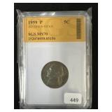 1959 JEFFERSON NICKEL - MS70