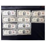 LOT OF (10) RED SEAL $2