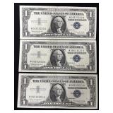 LOT OF (3) CONSECUTIVE SERIAL # UNCIRCULATED