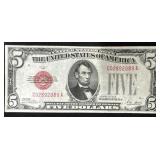 SERIES 1928 RED SEAL $5 (NICE CONDITION)
