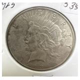 1923 PEACE SILVER DOLLAR
