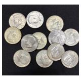 (12) KENNEDY CLAD HALF DOLLARS