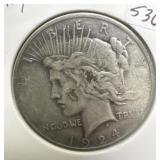 1924 PEACE SILVER DOLLAR