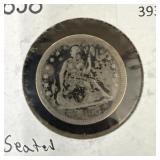 1858 SEATED LIBERTY QUARTER