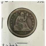 1857 SEATED LIBERTY QUARTER
