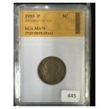 1955 JEFFERSON NICKEL - MS70