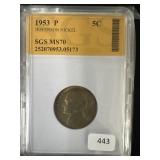 1953 JEFFERSON NICKEL - MS70