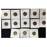 LOT OF (13) DIFFERENT DATE INDIAN PENNIES