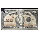 1923 CANADA 25 CENT SHINPLASTER NOTE