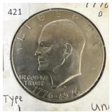 1976-D TYPE 1 IKE DOLLAR