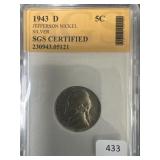 1943-D SILVER WAR NICKEL
