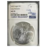 2025 SILVER EAGLE - EARLY RELEASE - NGC MS70