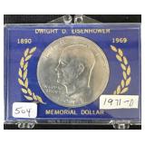 1971-D IKE IN MEMORIAL HOLDER