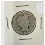 1907 BARBER DIME