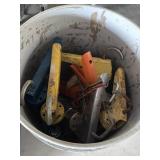 BUCKET WITH CAULK GUNS