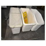 3 ROLL AROUND WHITE BINS