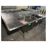 STAINLESS 3 SINK WASH STATION