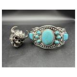 BRACLET AND SKULL RING