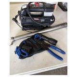 FLASH LIGHTS, AIR COMPRESSOR, GLOVES