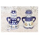 BOLESLAWIEC POLISH POTTERY SALT & PEPPER SET