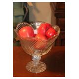 LEAD CRYSTAL COMPOTE W/ARTIFICAl APPLES