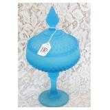INDIANA GLASS SATIN PEDESTAL COMPOTE