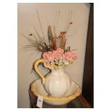 CERAMIC PITCHER & BOWL