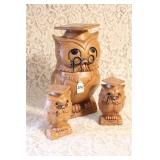 TWIN WINTON WISE OWL S&P & COOKIE JAR
