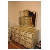 FRENCH PROVINCIAL DOUBLE DRESSER W/MIRROR