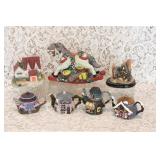 RESIN  TEAPOTS, COTTAGES ETC