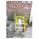 METAL CART/BASKET ON WHEELS