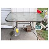 GLASS TOP PATIO TABLE