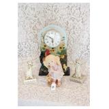 RESIN CLOCK AND FIGURINES