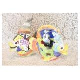 PAIR TROPICAL FISH CERAMIC COIN BANKS