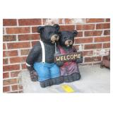CONCRETE WELCOME BEARS LAWN ORNAMENT