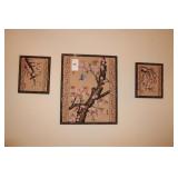 JAPANESE STYLE EMBROIDERY WORK, 3 PC SET