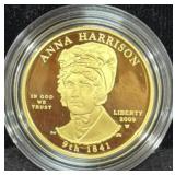 2009 "ANNA HARRISON" FIRST SPOUSE GOLD PROOF COIN-