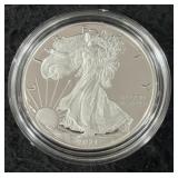 2021-W PROOF SILVER EAGLE - BOX AND COA