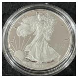 2021-W PROOF SILVER EAGLE - BOX AND COA