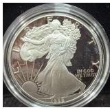 1988-S PROOF SILVER EAGLE - BOX AND COA