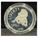 1995 CIVIL WAR BATTLEFIELDS PROOF SILVER DOLLAR -