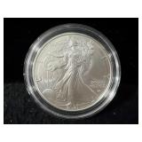 2021-W UNC SILVER EAGLE - BOX AND COA