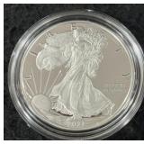 2021-W PROOF SILVER EAGLE - BOX AND COA