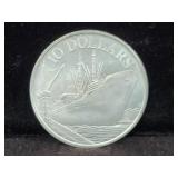 1976 SINGAPORE 10 DOLLAR SILVER COIN